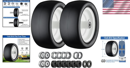 Puncture-Free 13x6.50-6 Lawn Mower Tires – Heavy-Duty Zero Turn Front Tires i... - Picture 2 of 9