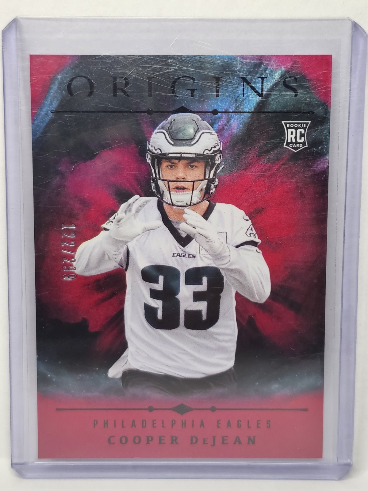 #'D /299 * 2024 COOPER DEJEAN Panini Origins #127 - Rookies Red  (RC)