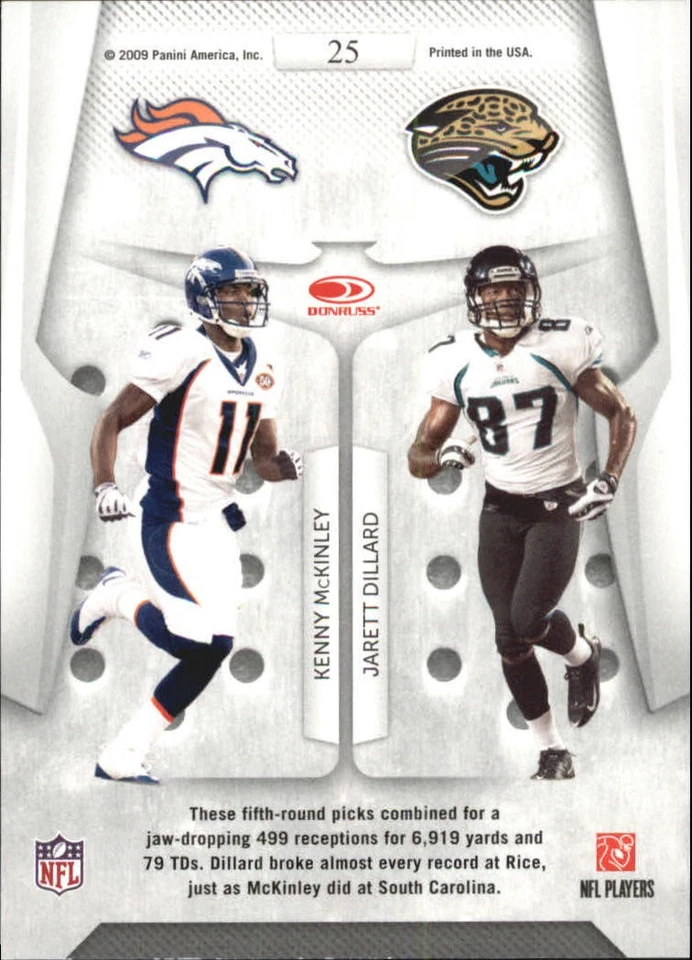 2009 Playoff Contenders Round Numbers #25 Kenny McKinley/Jarett Dillard - FB - Image 2 of 2