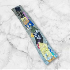 100 Silk Scarf Vintage Pop Art Scroll Geometric Floral Rectangular