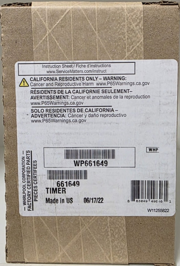 Genuine OEM Whirlpool Washer Timer WP661649 New