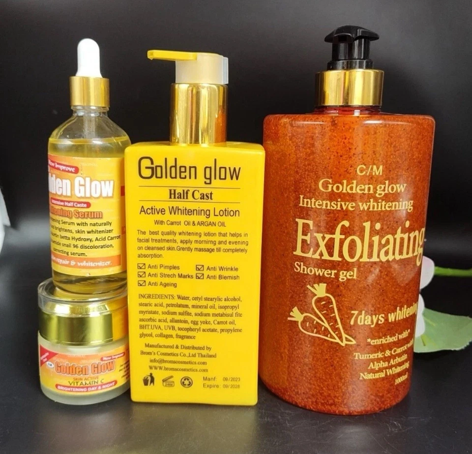 4 In 1 Set Golden Glow Body Milk 500ml Lotion + 1000ml exfoliating shower Gel. - Image 2 of 3