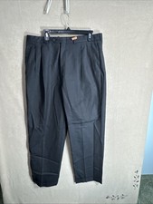 Yves Saint Laurent Men's Dress Pants Dark Gray Pinstripe 37x31 Slacks Pleated