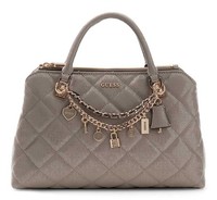 Guess Libby Two Compartment Tote Handtasche Tasche Dark Taupe Taupe Neu