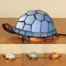 Tiffany Turtle Night Light Lamp for Kids - Blue Accent Table Lamp