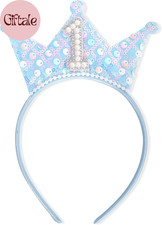 Blue 1Th Birthday Headband - Tiara First Birthday Decorations