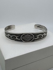 Harley Davidson Sterling Silver Cuff Bracelet Sz. 7”