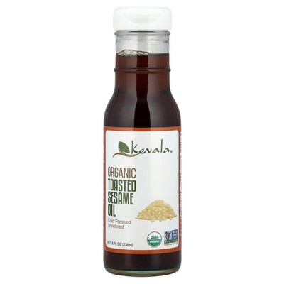Kevala Organic Toasted Sesame Oil 8 fl oz 236 ml Cholesterol-Free, Gluten-Free,