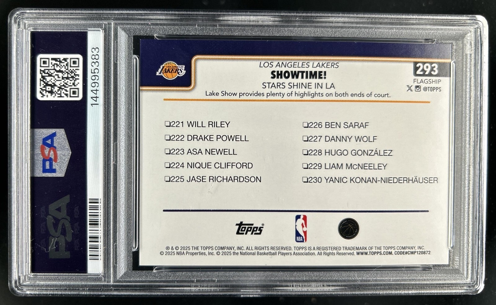 2025-26 Topps Showtime! Stars Shine in LA Lebron James Red Crackle Foil /5 PSA 9 view 2