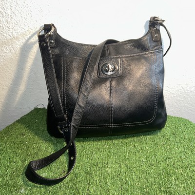 COACH Leather Crossbody Bag Purse Pebbled Metallic Silver ( No Hangtag)