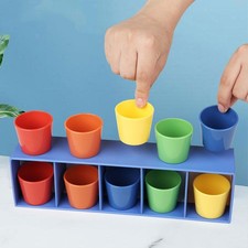 Color Matching Game Set Educational Multicolored Cups Activity Parent Child