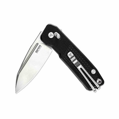 SRM7229GB SRM Scout Drop Point Blade 14C28N Steel Bead Blast Finish Black G10
