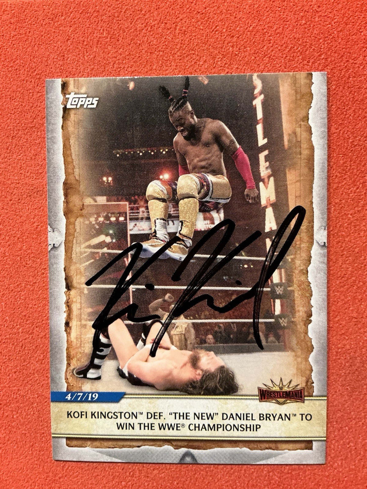 2020 Topps WWE Road to Wrestlemania #100 🔥🔥Kofi Kingston 🔥🔥AUTOGRAPH 🔥🔥