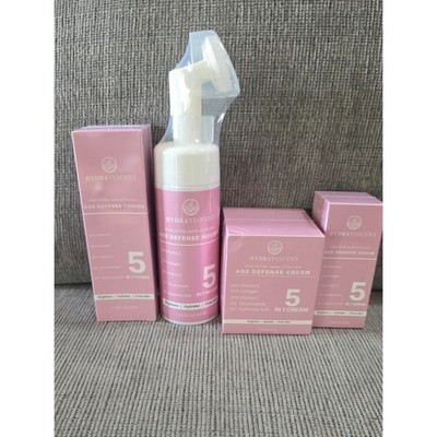 Hydravescent Age Defense 5-in-1 Skincare Collection- Toner, Mousse, Cream, Serum