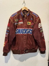 JH Design Ricky Rudd Brown Snickers Twill Cotton Uniform Full-Snap Jacket Sz Med