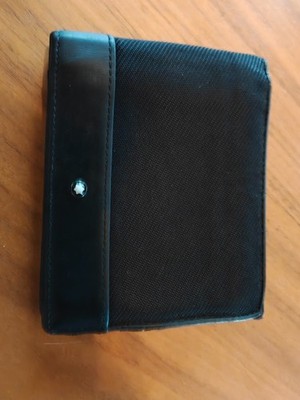 Montblanc Authentic Mens Wallet Canvas & Leather Wallet Meisterstück 8CC Wallet