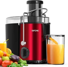 SiFENE 3" Big Mouth Centrifugal Juicer Extractor for Fruits & Vegetables Compact