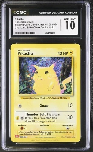 Pokémon Pikachu 2023 Trading Card Game Classic 008/034 Holo CGC 10
