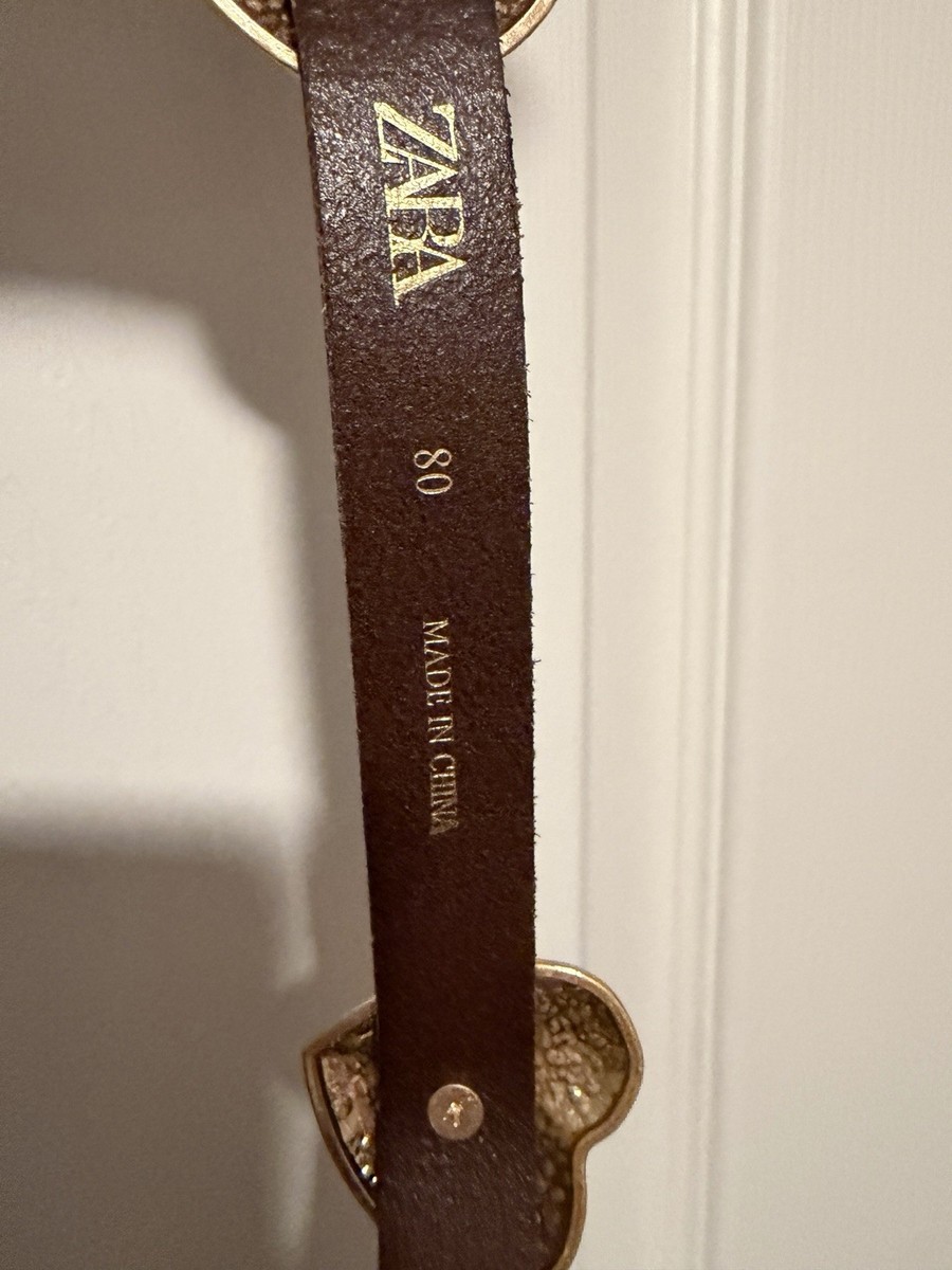 Zara Gold Concho Heart Belt Leather Brown Western Festival  display picture 1