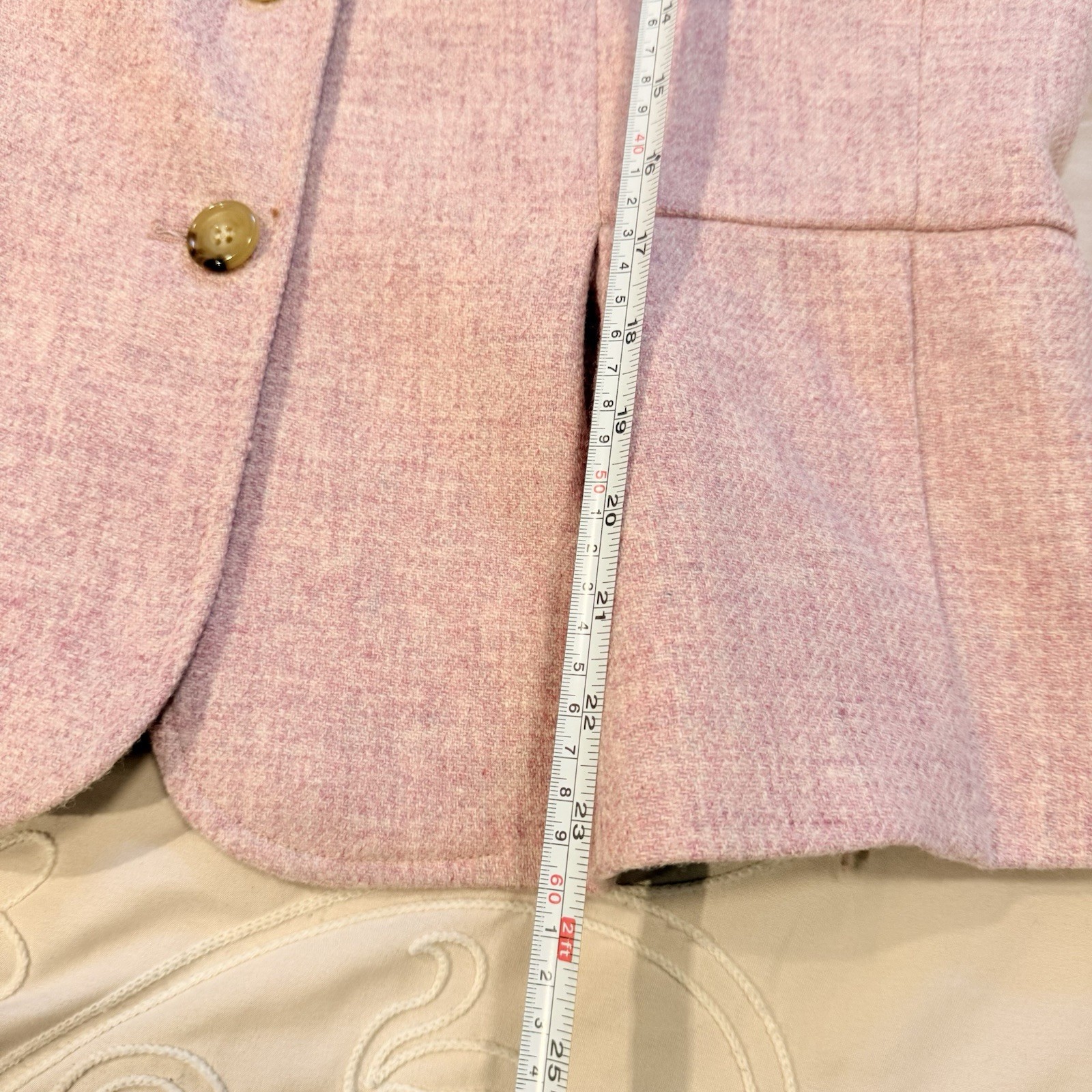 Talbots Pink Blazer Jacket Lined Button Front Woo… - image 9