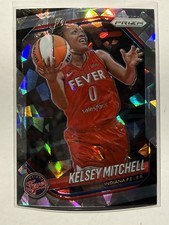 2025 Panini WNBA Prizm #35 Kelsey Mitchell Silver Cracked Ice Indiana Fever