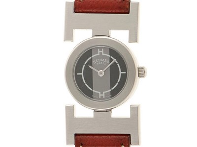 Used HERMES paprika PA1.210 Wrist watch Women Quartz Silver 1