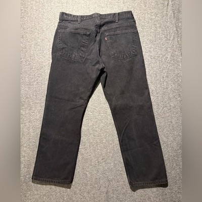 Levis 505 black jeans mens 38x30 Regular Straight fit cotton Vtg Y2K comfort