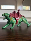 Vintage Motu Battle Cat Green Tiger He-Man Masters of the Universe W/ Saddle