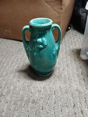 Vintage Shawnee Art Pottery Small 5.25" Green Bud Vase Marked USA