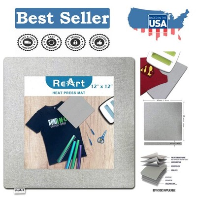 Dual-Sided Heat Press Mat 12'' x 12'' for EasyPress - Moisture Resistant Design