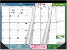 Magnetic Calendar 2026-2027 17 x 12 Inches, Colorful Unique Monthly Design