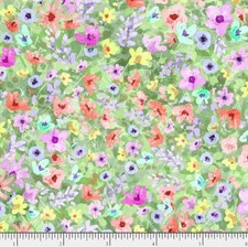 Cotton Spring Sweeties Flower Field Growth Floral Fabric Print by Yard D584.79