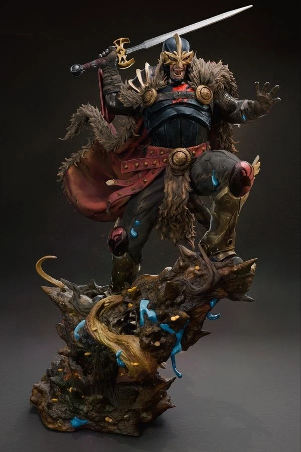 Kit modelo estátua escultura em resina Cavaleiro Negro Marvel sem pintura/desmontada - Imagem 3 de 4