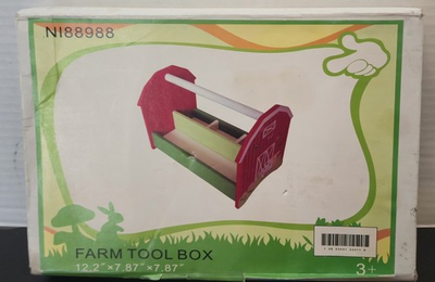 #ad #ad Kid#x27;s Wooden Tool Box Kit Old Barn Design 12.2quot;X7.87quot;X7.87quot; #NI889988 New In Box $24.99