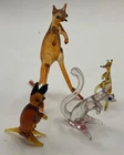 Lot Of 4 Vintage Blown Glass Miniature Animals Kangaroo Figurines Murano Style