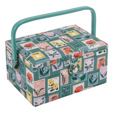Hobby Gift: Sewing Box (M): Embroidered Stamps: 18.5 x 25.5 x 14.5cm.