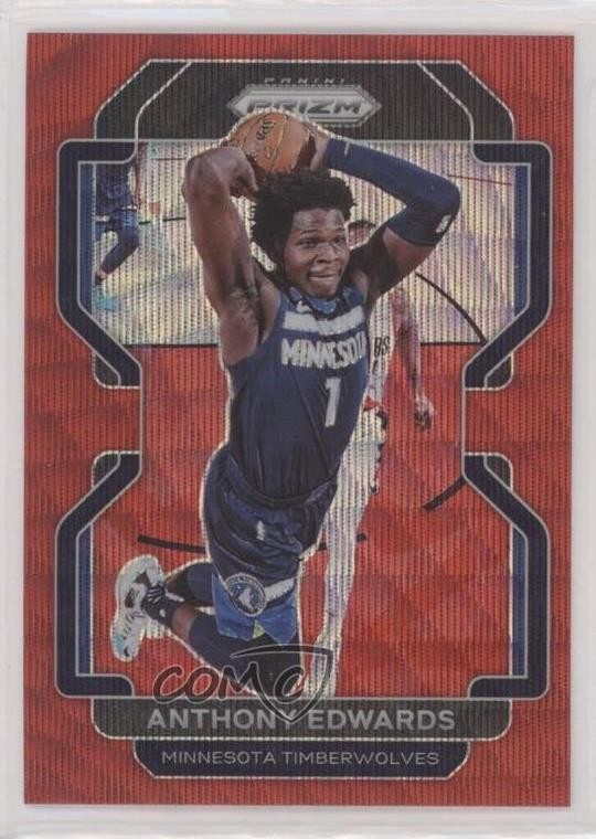 2021-22 Panini Prizm Ruby Wave Prizm Anthony Edwards #37 s3g