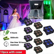 10pc battery par can charging case 4x18w remote/wifi/dmx512 dj led upligting