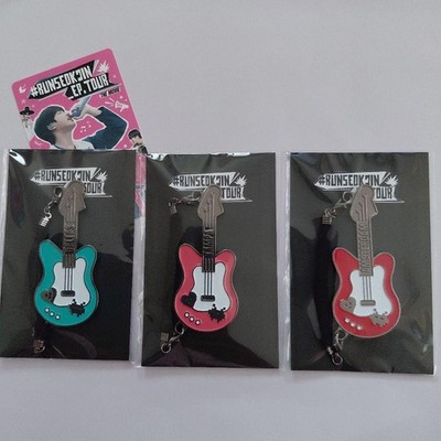 BTS JIN RUN SEOKJIN Guitar Mini Key Charm 3pcs Set Official Tour Merch