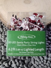 Holiday Home LED Miniature Santa Party Lights For Indoor Use Only 6.2ft NEW RARE