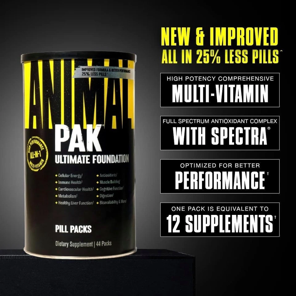 Multivitamínico masculino UNIVERSAL NUTRITION ANIMAL PAK Ultimate Foundation 44 pacotes - Imagem 2 de 4