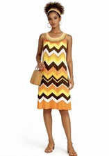 💥Antonio Melani Clarissa Chevron Knit Sweater Dress 70s Mod Retro Stripe ~XS💛