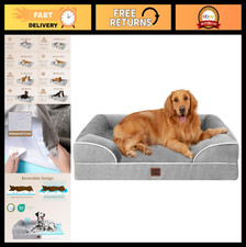 Extra Large Orthopedic Dog Bed 44x32" - Waterproof Memory Foam, Non-Slip, Washab