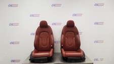 11 Audi R8 Quattro Coupe Power Heated Seat Front Set Pair Brown Leather