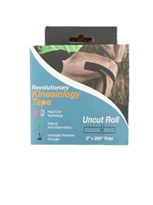 Kinesiology Therapeutic Athletic Tape 2” X 200 Foot Uncut Roll. Heat/Cool Tech.