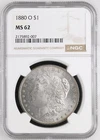 1880 O US Mint Morgan Silver $1 Dollar Coin Certified NGC MS62 ~ Free Ship