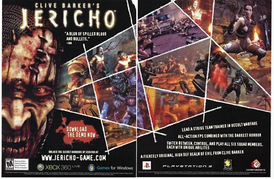 2007 Clive Barker s Jericho Horror Codemasters Video Game Retro Print Ad/Poster