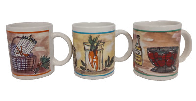 Decorative Italian Food Tomato Oil Carrot Eggs Bread Basil Coffee Tea Mug Cup