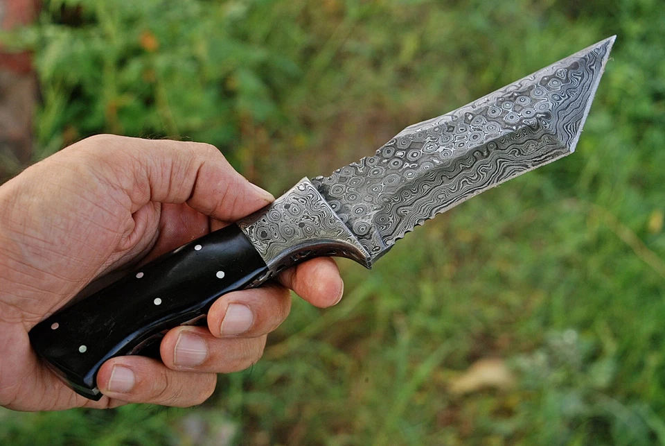 DAMASCUS TRACKER KNIFE HUNTING SURVIVAL FIXED TANTO BLADE BUSHCRAFT SKINNING - - Image 4 of 4