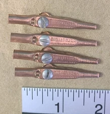 4 vintage Mueller 60C copper alligator electrical clips, for 1 price - New